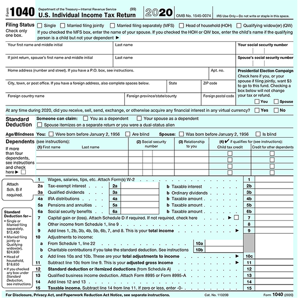 2020 Tax Form 1040 | U.S. Government Bookstore