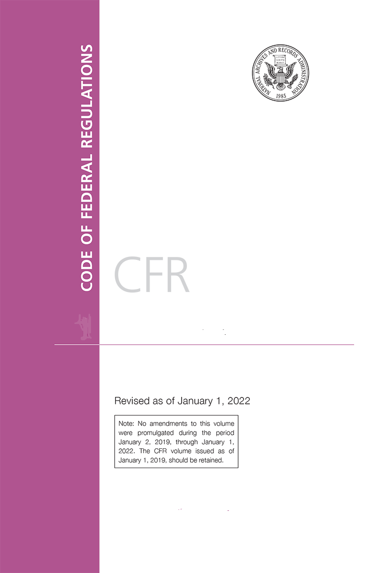 Cfr Title 8 ; Code Of Federal Regulations(2022) U.S. Government Bookstore