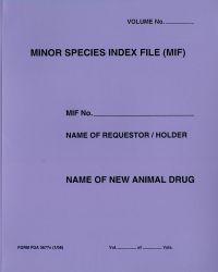 Minor Species Index File FDA Drug Folder (Purple Polyethylene)
