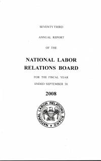 National Labor Relations Board Annual Report 2008