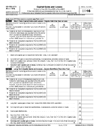 Capital Gains and Losses, IRS Tax Form Schedule D 2016 (Package of 100)