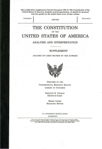 The Constitution of the United States of America: Analysis and Interpretation, 2004 Supplement, Analysis of Cases Decided by the Supreme Court of the United States to June 29, 2004