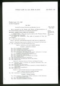 Health Care Act (Public Laws 111-152 and 111-148)