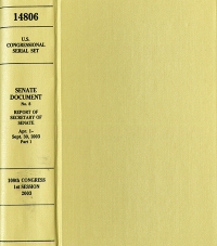 United States Congressional Serial Set, Serial No. 14808, Senate Document No. 10, Semiannual Report of Architect of Capitol, April 1-Sept. 30, 2003