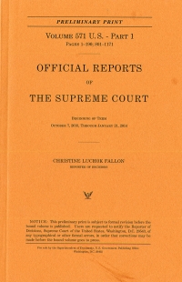 V.578 Pt.1; Official Report Of The U.s. Supreme Court Preliminary Reports 2015