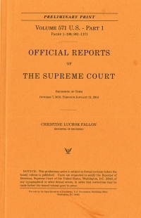 V.580 Pt.2; Official Report Of The U.s. Supreme Court Preliminary Reports 2016