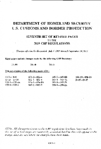 Customs and Border Protection Regulations of the United States, 2020 Revised Edition