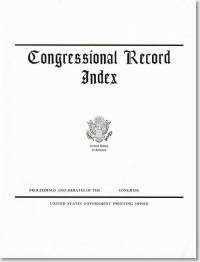 Congressional Record Index, Volume 152, A-K and L-Z and History of Bills (Hardcover)
