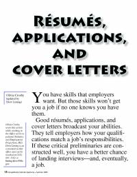 Resumes, Applications, and Cover Letters