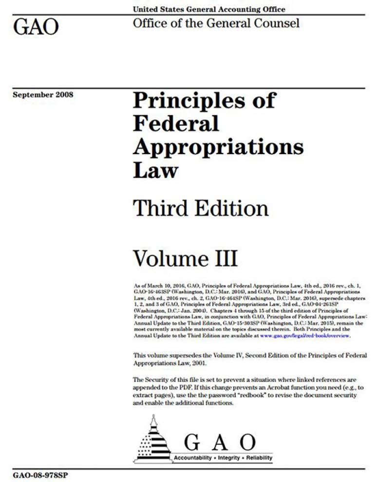 Principles of Federal Appropriations Law Volume 3
