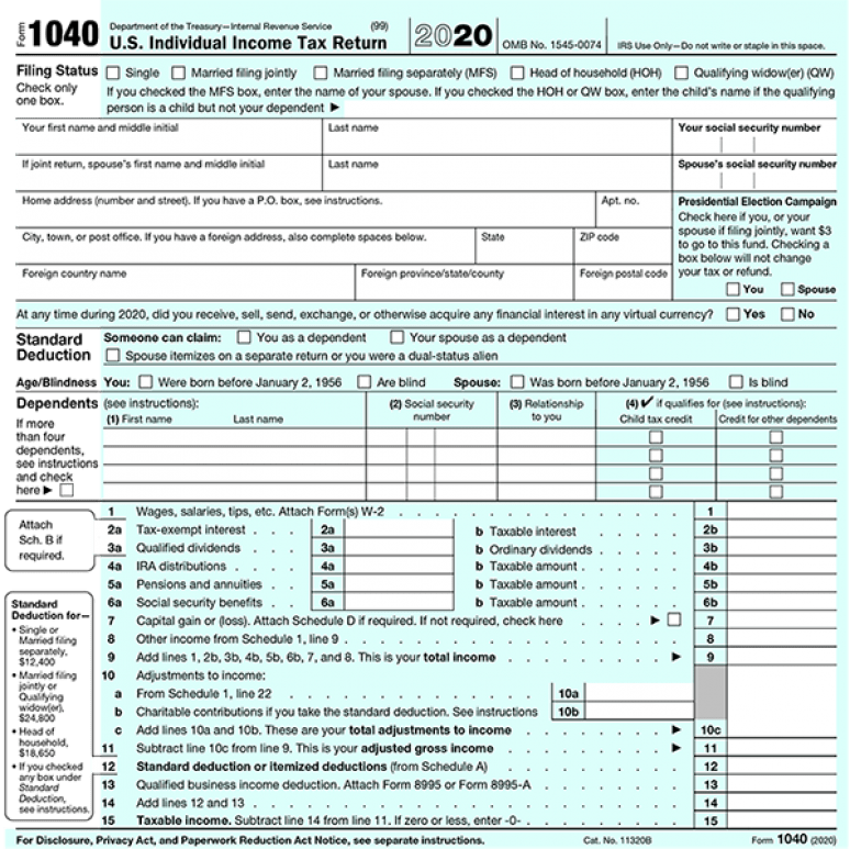 2020 Tax Form 1040