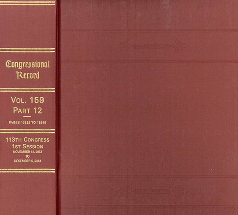Congressional Bound Record Volume 159 Pt 12
