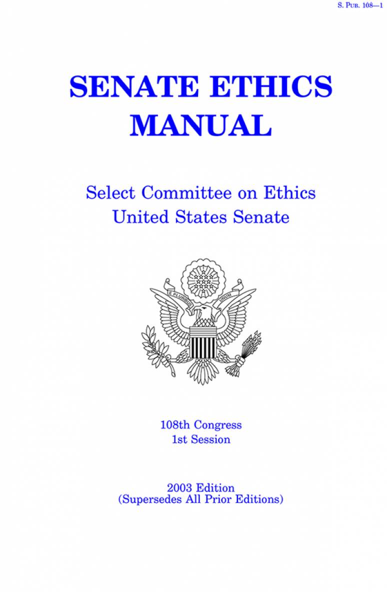 Senate Ethics Manual, 2003