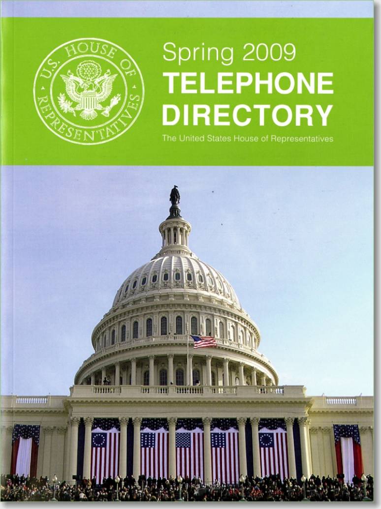 United States House of Representatives Telephone Directory, Spring 2009