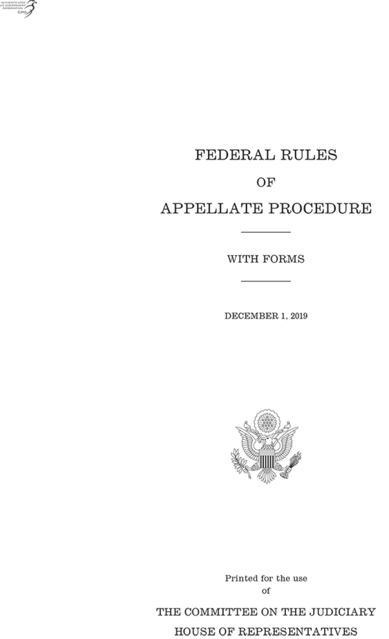 Federal Rules Of Appellate Procedure, 2019