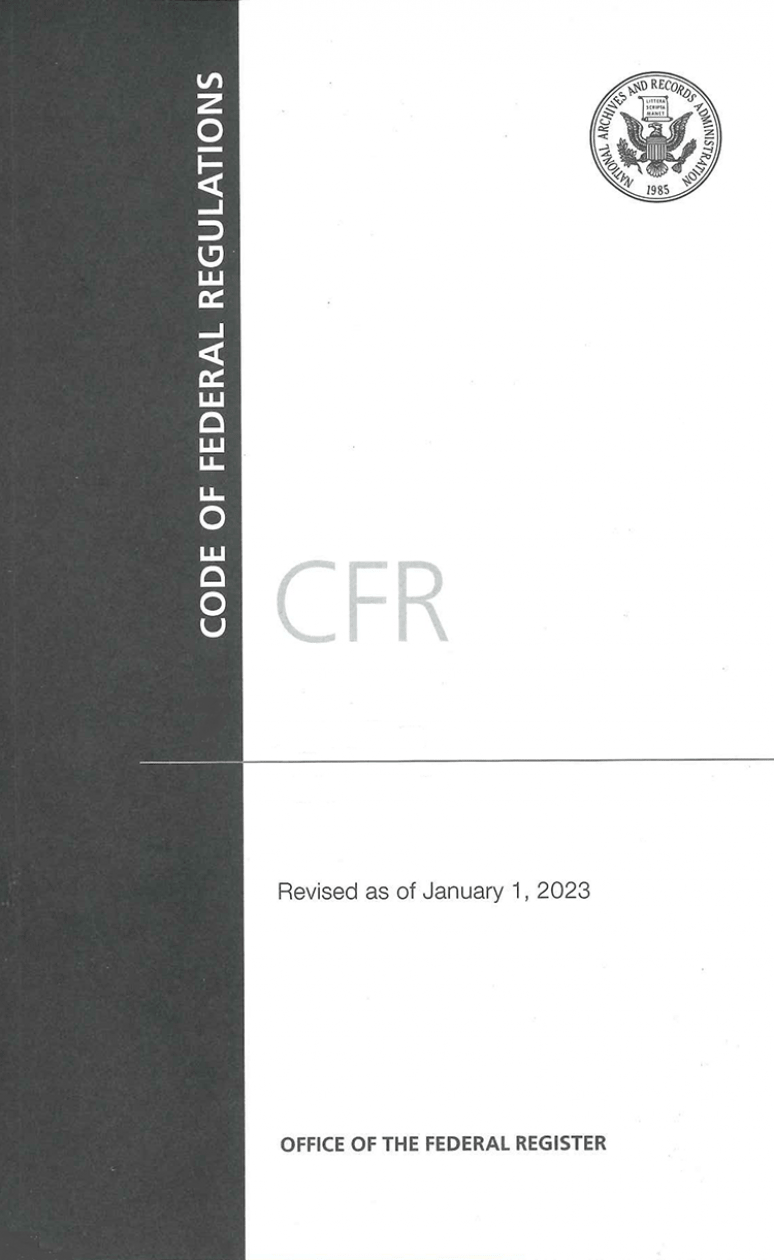 Cfr Title 21 Pts 170-199      ; Code Of Federal Regulations (2023)