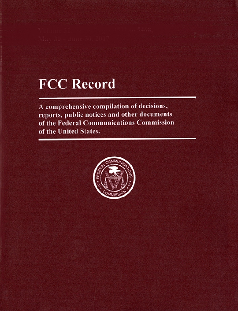 Volume 36 Issue 17; Federal Communications Commission Record