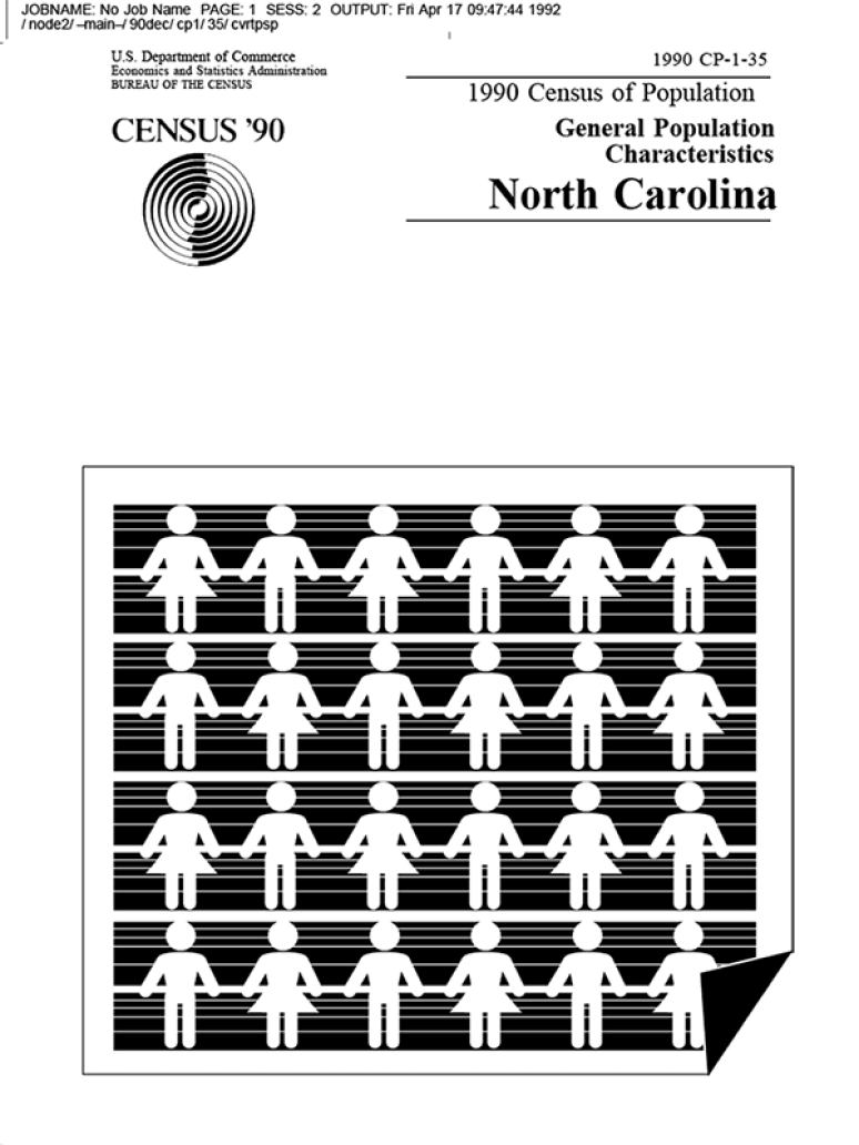 Census of Population, 1990, Social and Economics Characteristics, North Carolina, Sections 1 and 2