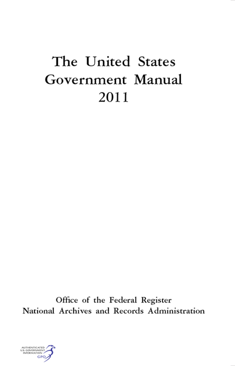 United States Government Manual 2011 (ePub eBook)