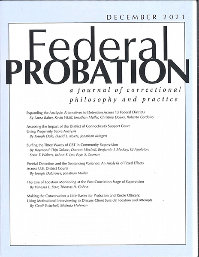 December 2021; Federal Probation