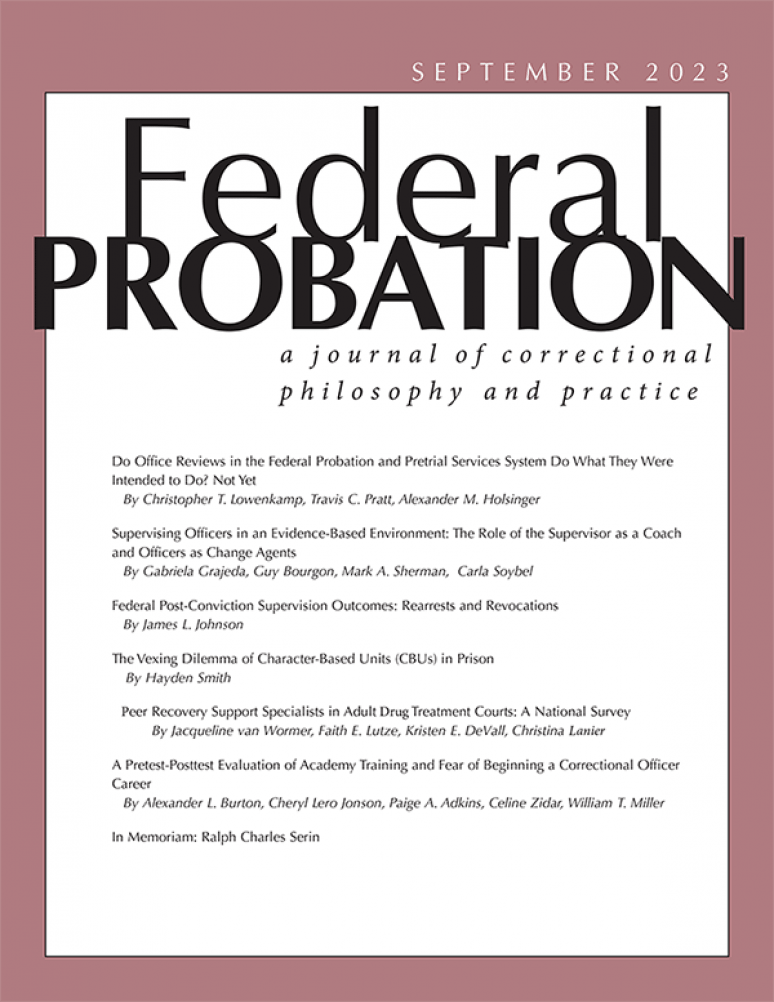 Federal Probation: A Journal of Correctional Philosophy and Practice