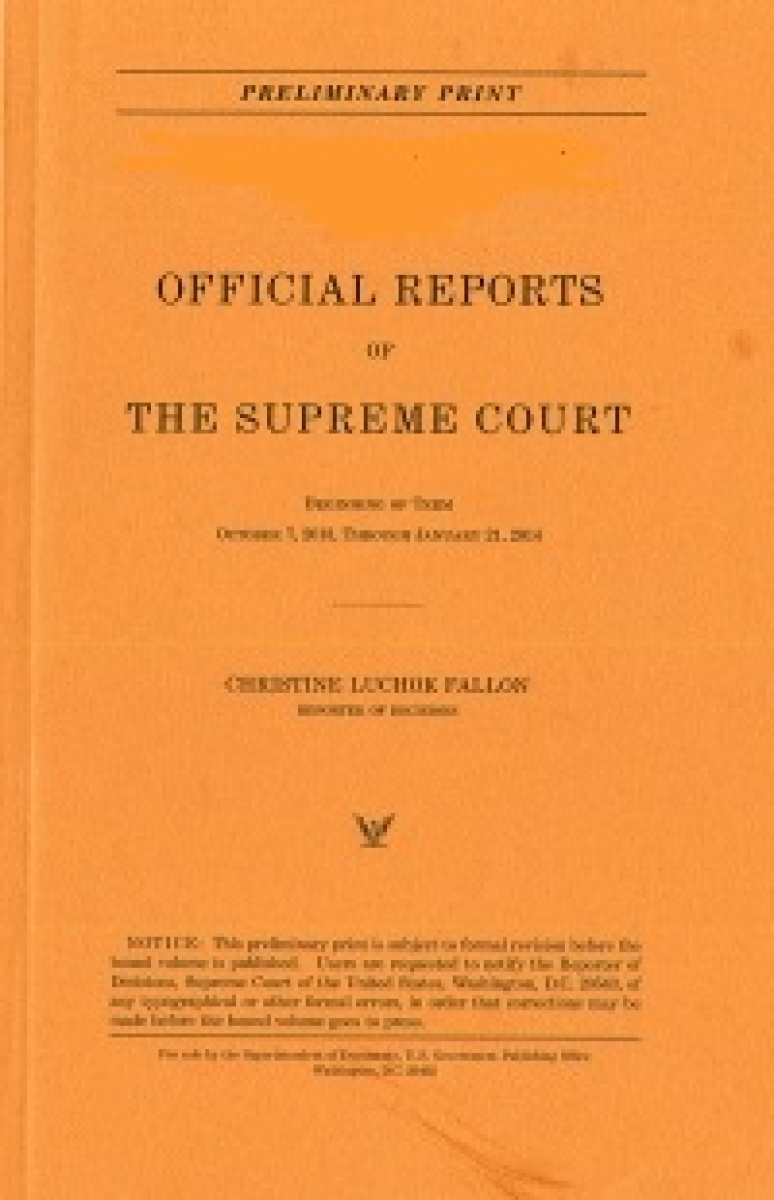 V. 587 Pt 1; Official Report Of The U.s. Supreme Court Preliminary Reports 2019
