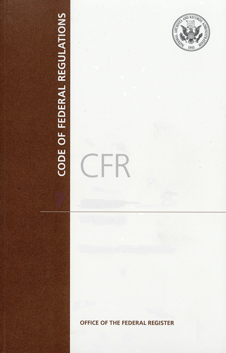 CFR Title 1                   ; Code Of Federal Regulations (paper) 2019