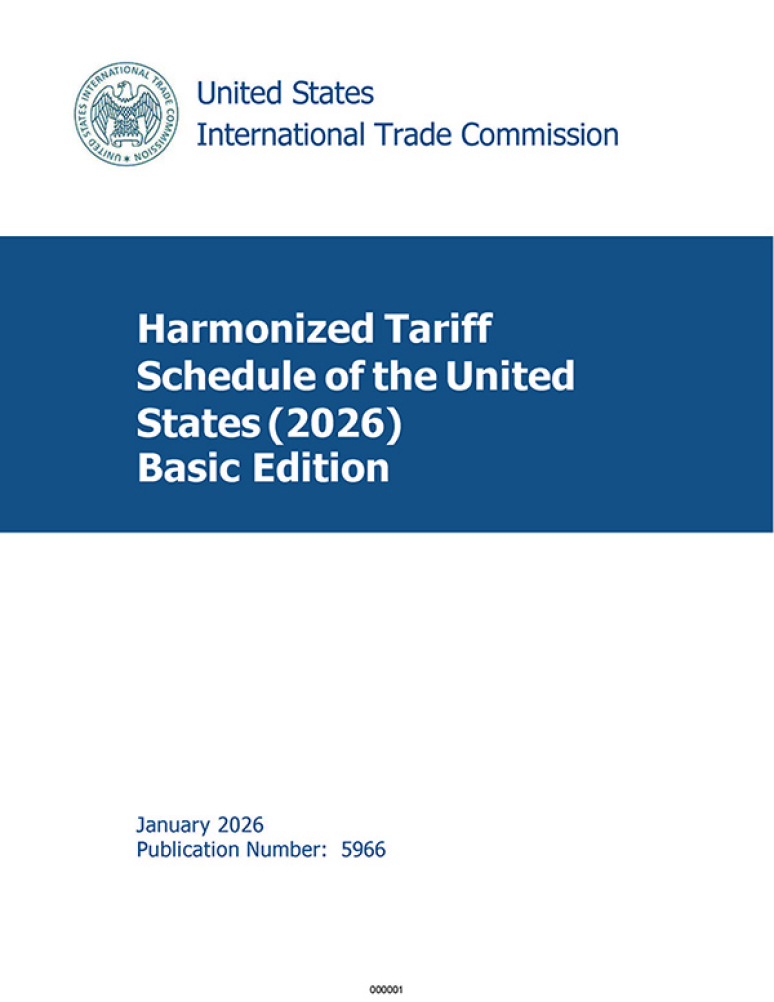 Harmonized Tariff Schedules of the Annotated for Statistical Reporting Purposes 38th Edition 2026
