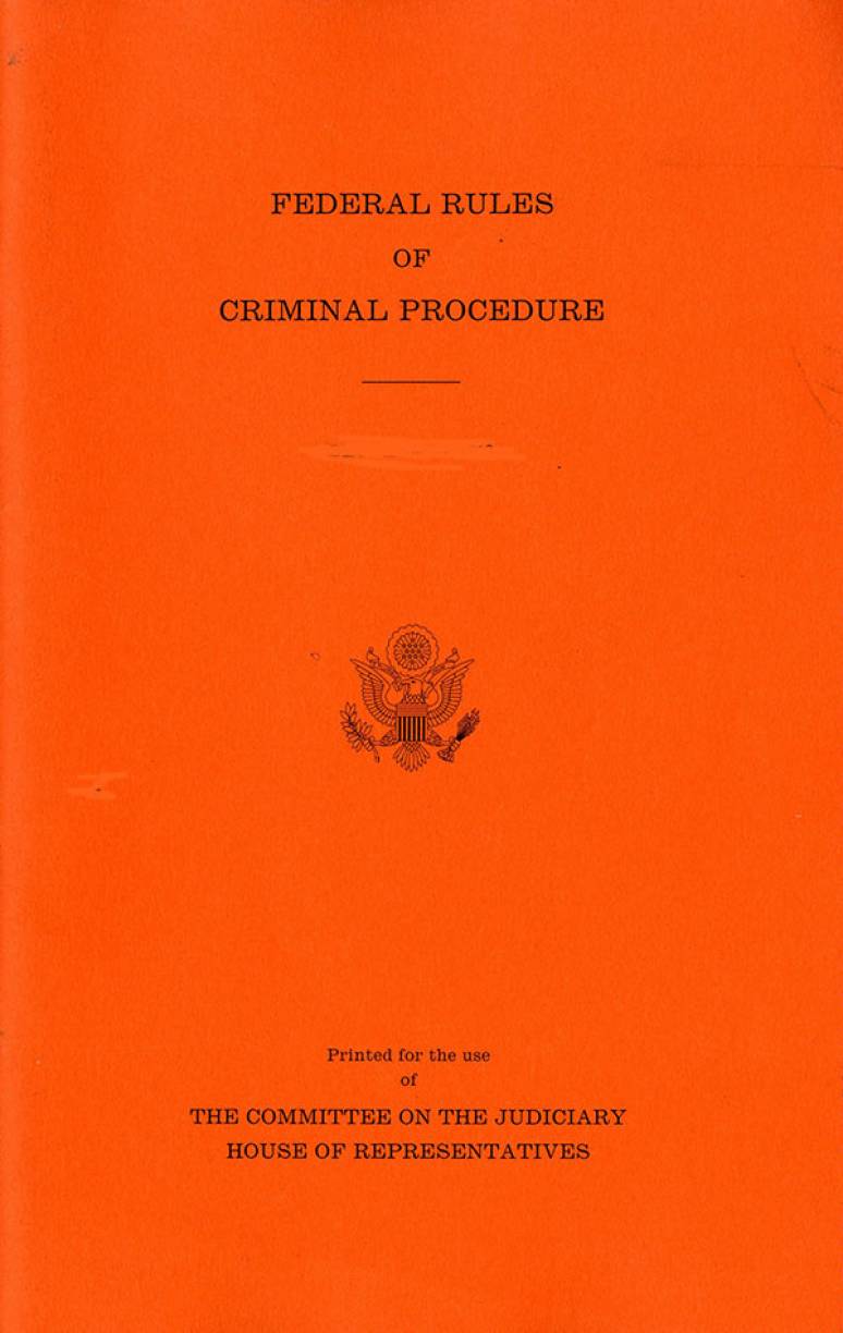 Federal Rules of Criminal Procedure, December 1, 2015