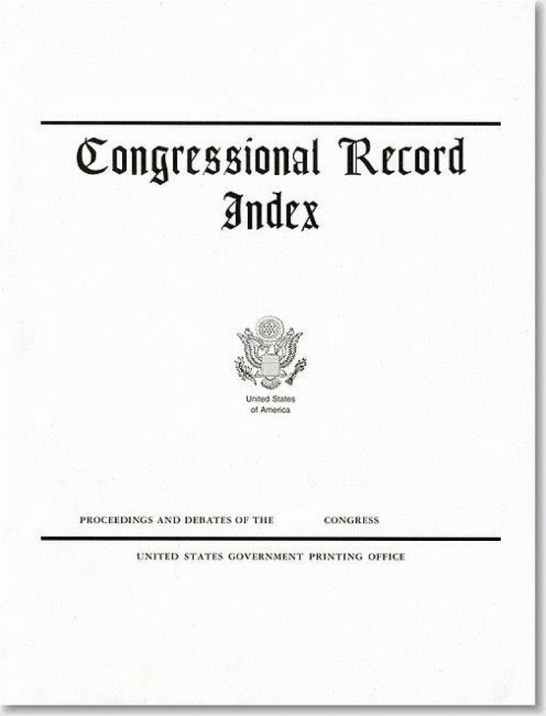 Congressional Record Index, Volume 156, A-K, L-Z