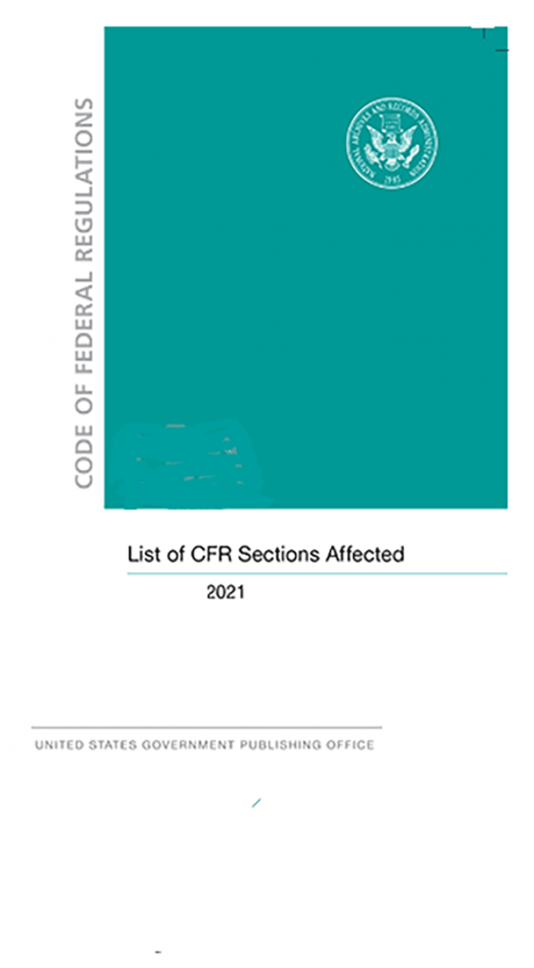 Cfr T 40 Pt 300-399           ; Code Of Federal Regulations(2021)