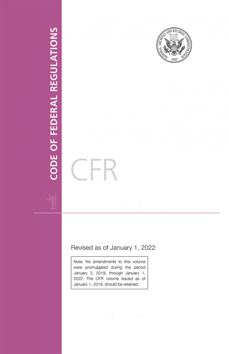 Cfr Title 7 Part 27-52 (cover); Code Of Federal Regulations(2022)