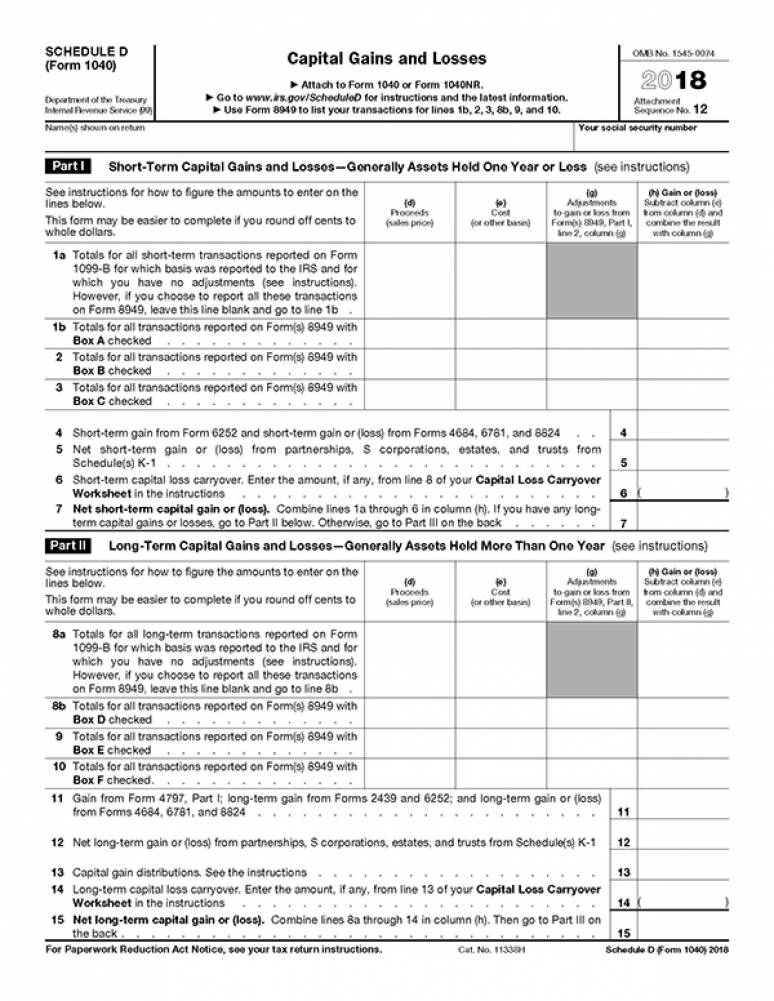 form 1040 capital gains
 9 IRSTax Forms 9 Schedule D (capital Gains And Losses)