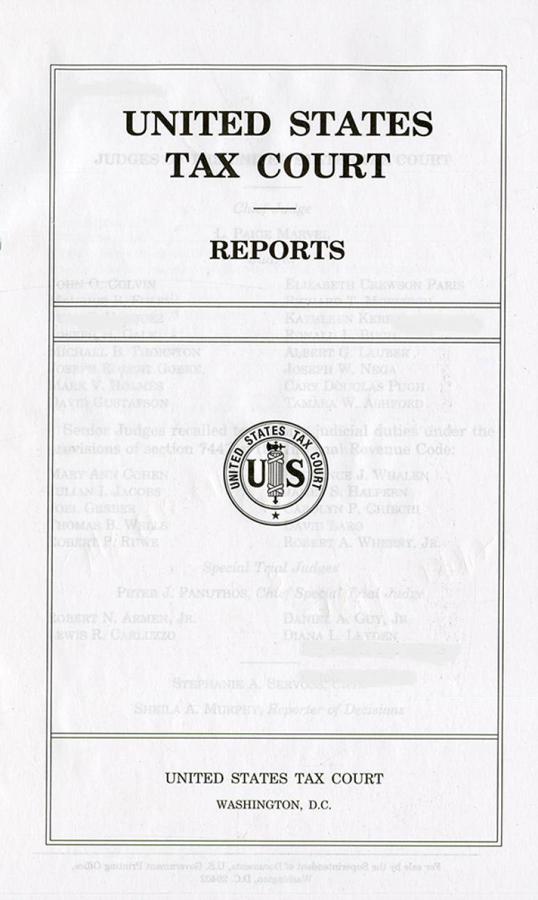 United States Tax Court Reports | U.S. Government Bookstore