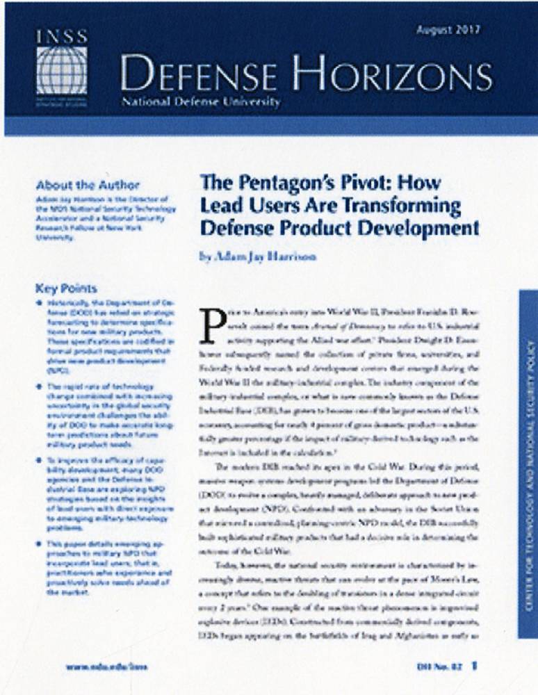 Pentagon Pivot: How Lead Users Are Transforming Defense Product Developent